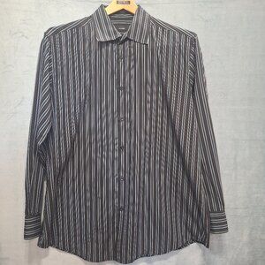Alfani Black Pin Stripe XL Long SLeeve Button Up Shirt
